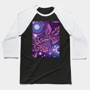 Other Worldly Designs- nebulas, stars, galaxies, planets with feathers Baseball T-Shirt